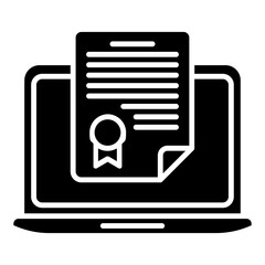 Online Contract  icon, vector illustration