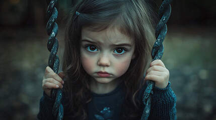 Silent Reflections: A Girl on a Swing in the Park