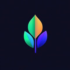 Green Leaf EV Technology Logo with AI Art for Sustainable Corporate Branding