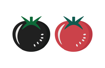Vector illustration of a red tomato isolated on white , Tomato vector. Tomato on white background. Tomato vector in cartoon style