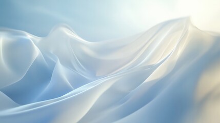 A white fabric with a blue background