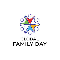 Global family day line logo design vector