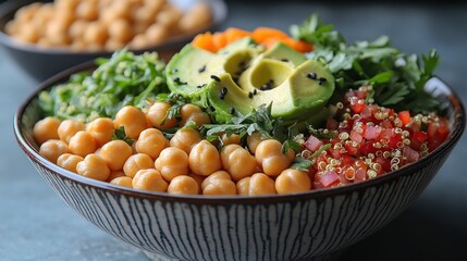 A vibrant bowl of healthy ingredients, perfect for a nutritious meal.
