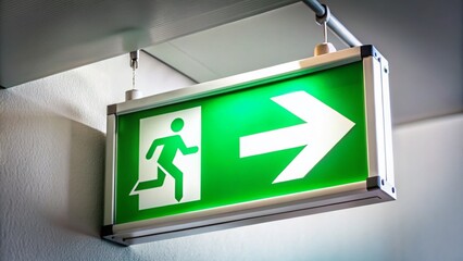 Right Direction Exit Sign for Door and Parking Area - Essential Safety Indicator