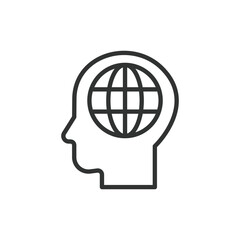 International skills, in line design. International, skills, global, expertise, multilingual, multicultural, proficiency on white background vector. International skills editable stroke icon
