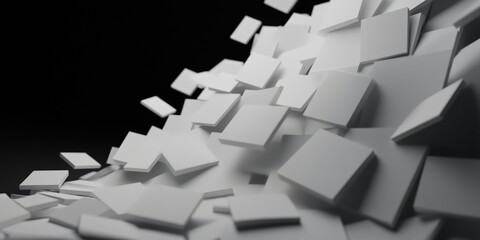 Abstract White Square Background  Modern Geometric Pattern  3D Design  Minimalist Texture