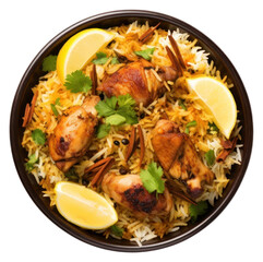 Fototapeta premium PNG Chicken biryani pasta food meal.