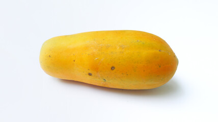 Ripe Papaya isolated on white background. Clipping path. copy space