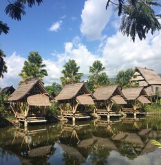 Fototapeta premium huts on water