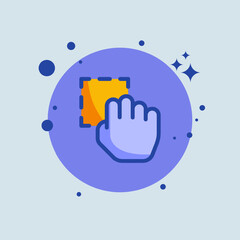 Drag flat illustration. Cursor signs vector illustration.