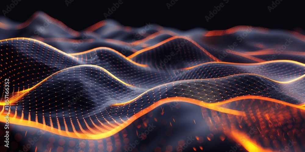 Wall mural digital abstract background, used for technological processes, neural networks, digital data storage