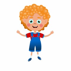 Cute boy standing vactor image. boy cartoon character vactor image
.