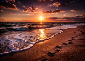 Serene Beach Footprints in the Sand Capturing Tranquil Moments