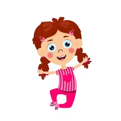Cute girl jump vactor image. Girl cartoon character vactor image
.