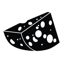 Cheese dices and slices silhouette vector.