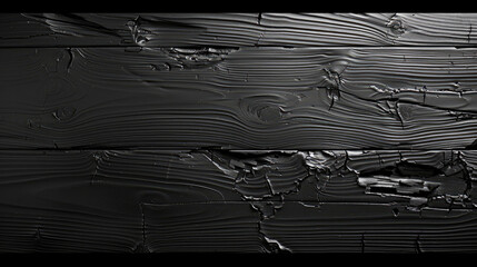 A dark and shiny black wooden surface featuring deep grooves and pronounced texture, conveying a sleek and contemporary aesthetic perfect for modern interiors.