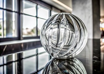 Stunning Glass Art Display with Reflections and Light for Interior Design Inspiration