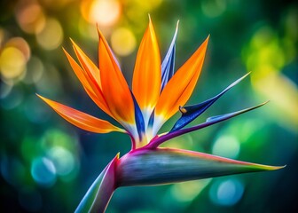 Stunning Minimalist Bird of Paradise Flower in Vibrant Colors for Nature Photography