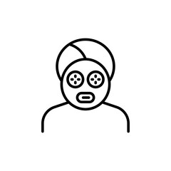 Facial treatment outline icons, minimalist vector illustration ,simple transparent graphic element .Isolated on white background