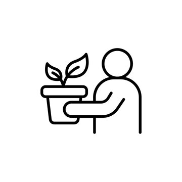 recommend clip art: Planting outline icons, minimalist vector illustration ,simple transparent graphic element .Isolated on white background