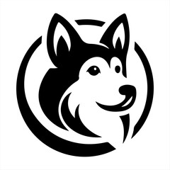 Dog Head Logo Ion Vector illustration.