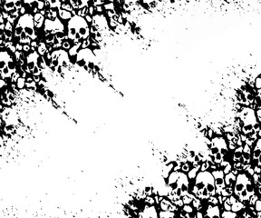 Black and white skulls texture background