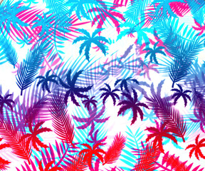 Naklejka premium Tropics neon on a white background texture