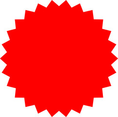 Starburst red sticker set - collection of special offer sale round and oval sunburst labels and buttons isolated on white background. Promo stickers with star edges. Vector