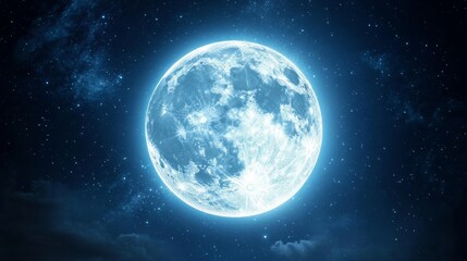 Obraz premium Stunning full moon captured in its radiant glory, lighting up the night sky generative ai