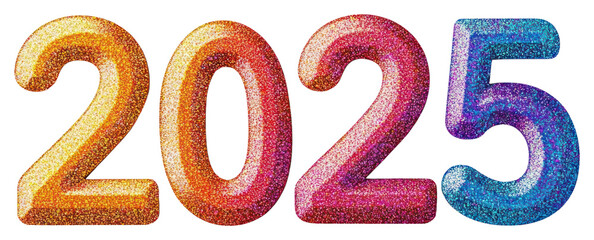 PNG Colorful glitter numbers bright.