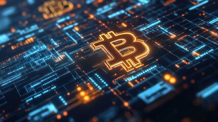 Fototapeta premium Digital asset management teams using blockchain technology to secure financial data and investments