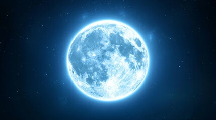 Fototapeta premium Stunning full moon captured in its radiant glory, lighting up the night sky generative ai