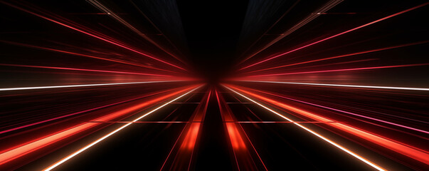 Illustration of a red glowing light effect on black background. Abstract gradient lines with lens flare. Perfect for Wallpapers and Thumbnails.
