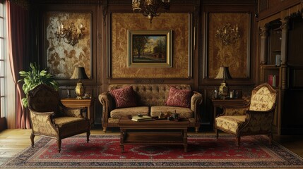 Elegant Classic Living Room with Vintage Decor