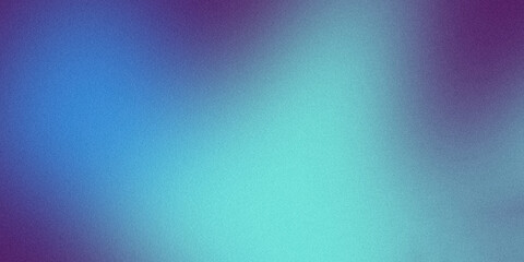 Fototapeta premium cool teal and blue abstract grainy gradient background soft glow noise texture modern digital art, header, cover, poster, banner