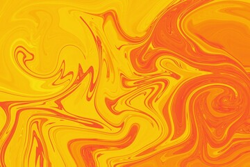 Abstract marble effect background of yellow and orange color from twirling waves. Background for design. Marble ink colorful. Can be used for background or wallpaper.