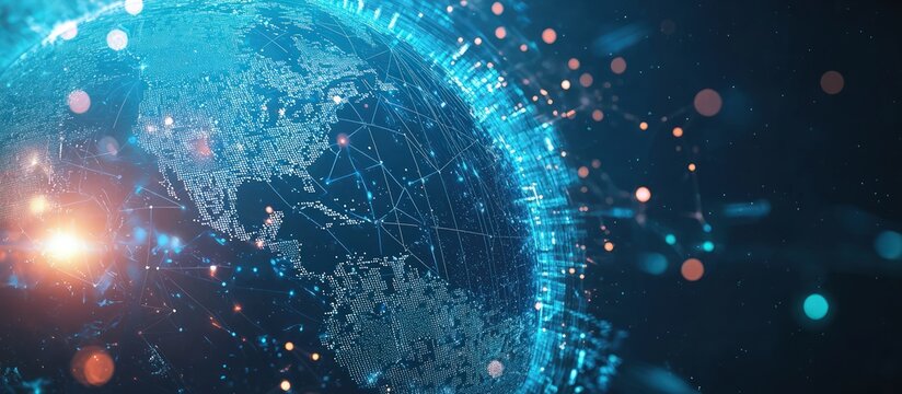 Digital transformation and cloud computing concepts with global business integration