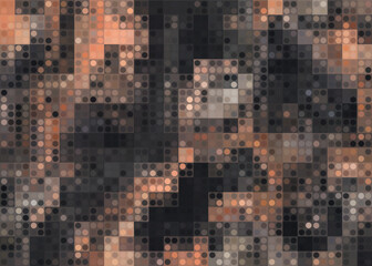 A black and orange background with a lot of dots