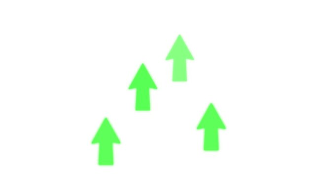 glowing green arrow up increase stat animation icon growing business
