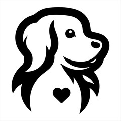 Dog head logo design vector illustration. Black dog logo template