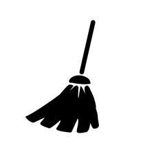 clean broomstick vector icon