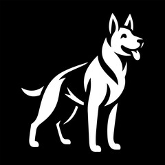 Silhouette Dog Logo Design Vector Illustration.