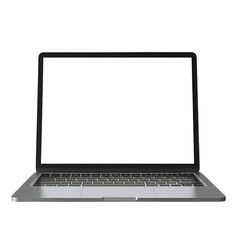 Fototapeta premium Laptop with blank white screen for mock up isolated transparent background