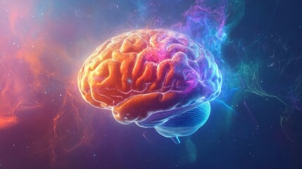 Obraz premium neurosciences, brain magic energy 