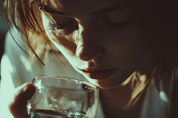 A person refuses to drink alcohol. stop, dream for text. defocus.