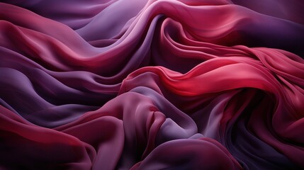 Obraz premium A flowing fabric design in shades of red and purple, creating a soft, elegant texture.