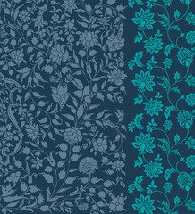 wedding card design, traditional paisley floral pattern , royal India	