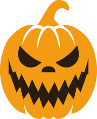 Horror and scary faces and other Halloween symbols silhouette icons set. Halloween pumpkin, emoji and tattoo ghost smile spooky jack evil mouth eyes scary - illustration.