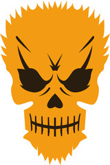 Horror and scary faces and other Halloween symbols silhouette icons set. Halloween pumpkin, emoji and tattoo ghost smile spooky jack evil mouth eyes scary - illustration.