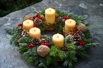 candle with christmas atmosphere, 